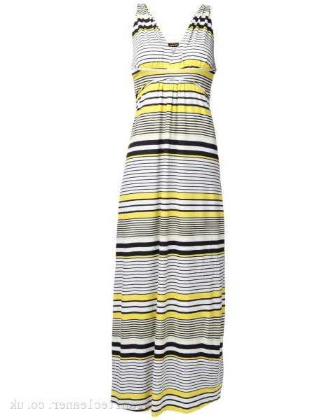 X05107312 Revenge Stripe Maxi Dress Yellow/White/Black Maxi Dresses - Women's Casual Dresses - 6283590 Outlet Store
