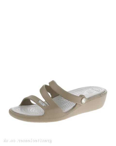 Z37201898 Crocs Patricia Wedge Sandals Khaki Slip On Sandals - Women's Flats - 43404521 Outlet Sale